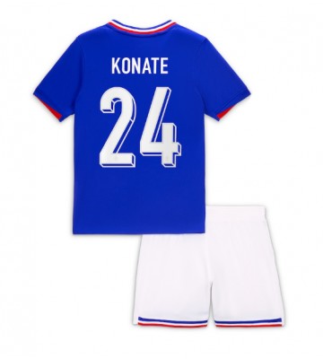 Francia Ibrahima Konate #24 Primera Equipación Niños Eurocopa 2024 Manga Corta (+ Pantalones cortos)